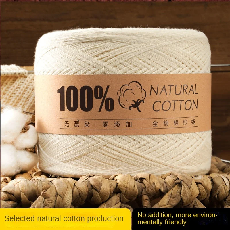 500g/Ball Knitting Cotton Yarn Thread Non Bleached Raw Algodon Line Baby Children's DIY Handknitting Scarf Sweaters Freeshipping 5