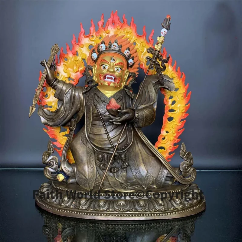 

Rare GOOD Nepal Tibet Temple brass MAHAKALA Gongbu cuoda Buddha statue Buddhist hall Worship protection large