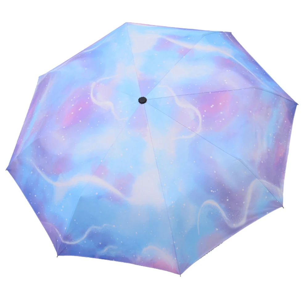 42" Automatic Umbrella Anti-UV Sun/Rain Windproof 3 Folding Compact Umbrella BLK