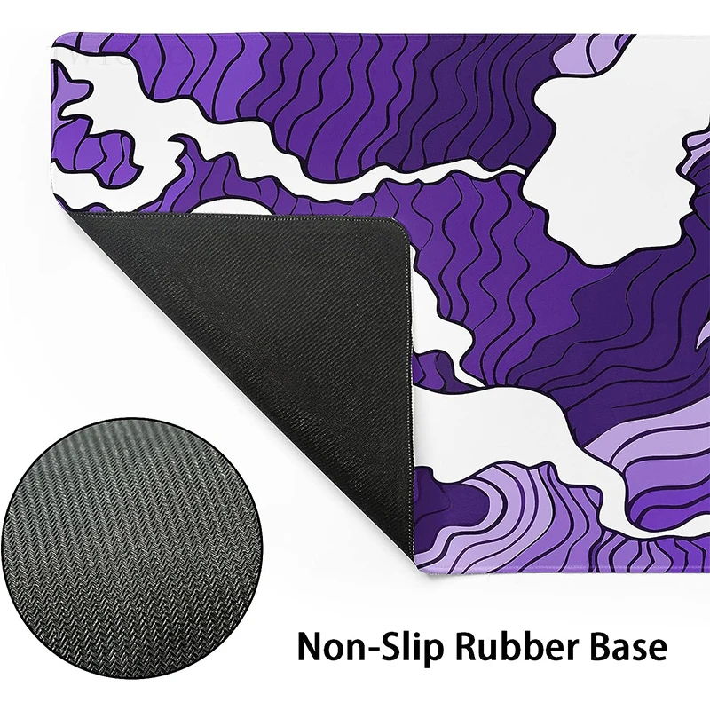 Waves Gaming Mouse Pad Casa Custom Mousepad Tapete de Escritório Borracha Natural Laptop Desktop xl Xxl Novo Roxo - Imagem 4
