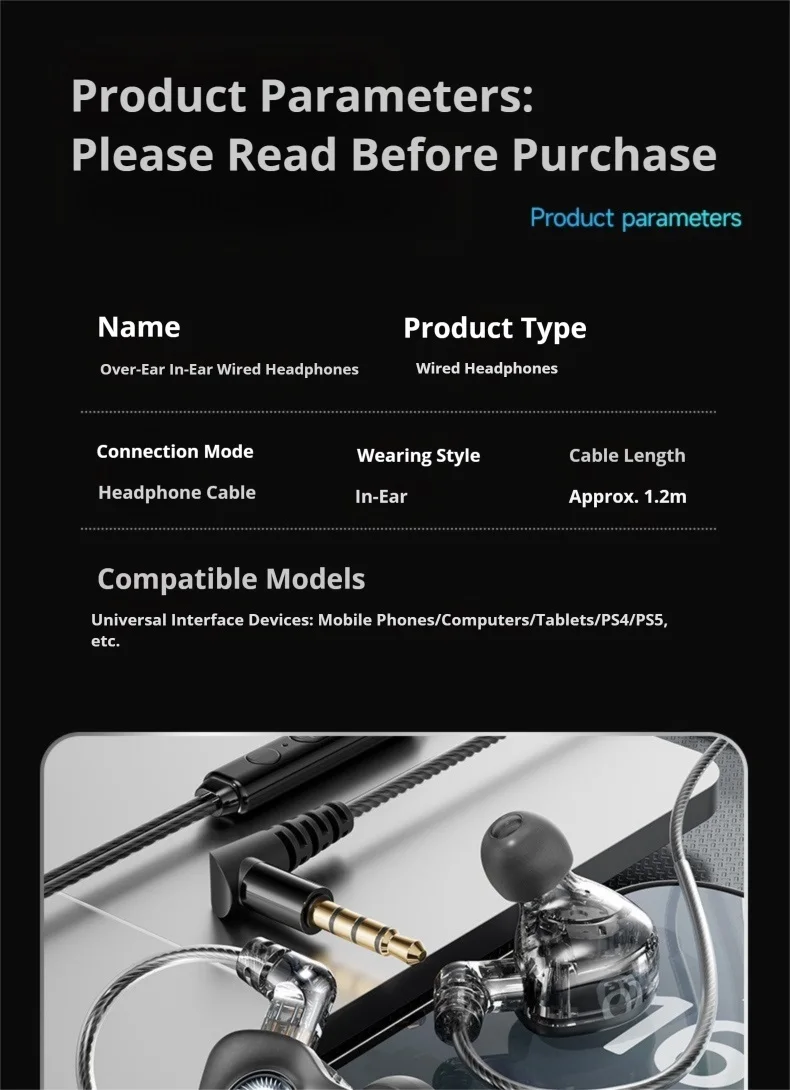 Écouteurs intra-auriculaires EARDECO HIFI 3,5 mm et USB-C avec câble détachable, pour le jeu et le sport, avec basses surround 9D._voghion.com