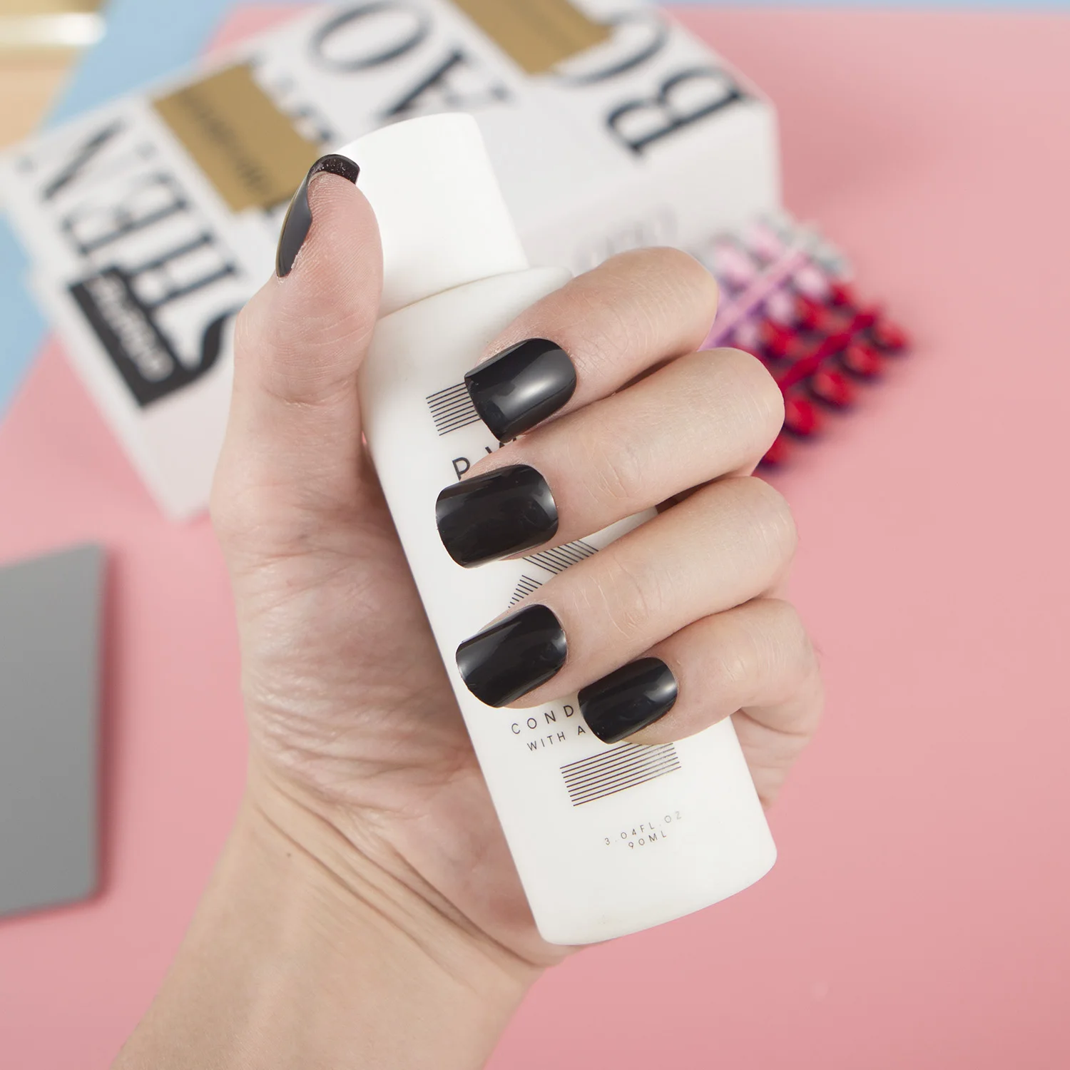 False Nails Set Short Full Cover Square Fake Nails Multicolor_voghion.com