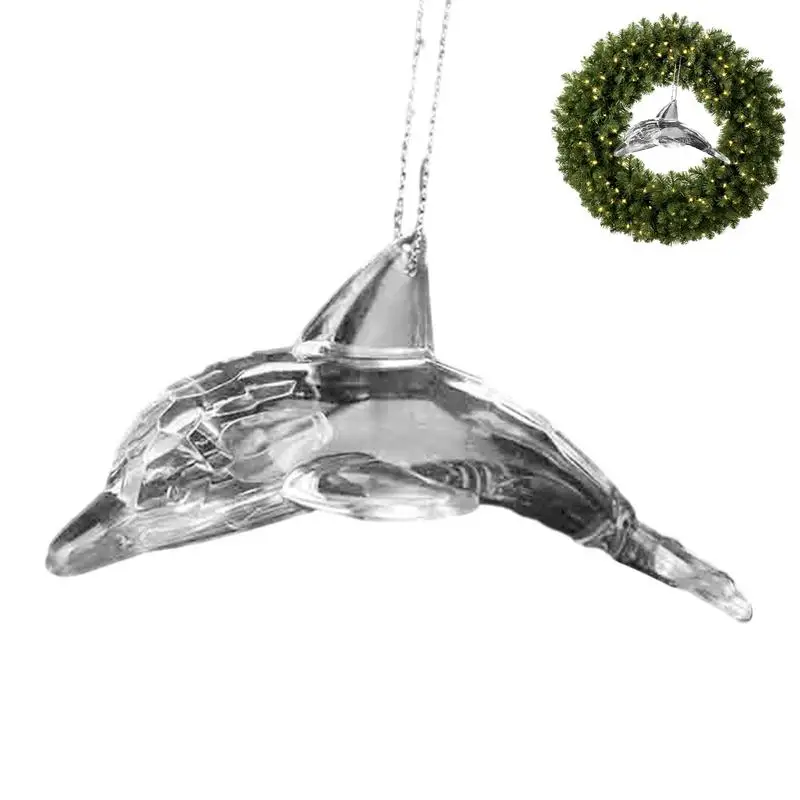

Clear Dolphin Ornament Transparent Acrylic Ocean Themed Dolphin Decor Smooth And Cute Christmas Dolphin Decoration For Valentine