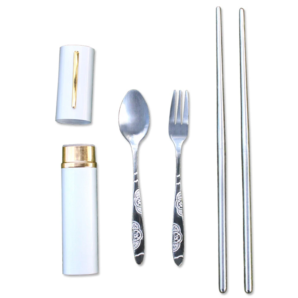 

3 Sets Camping Tableware Chopsticks Stainless Steel Wear Resistant outdoor Camping cooking supply tool accessories