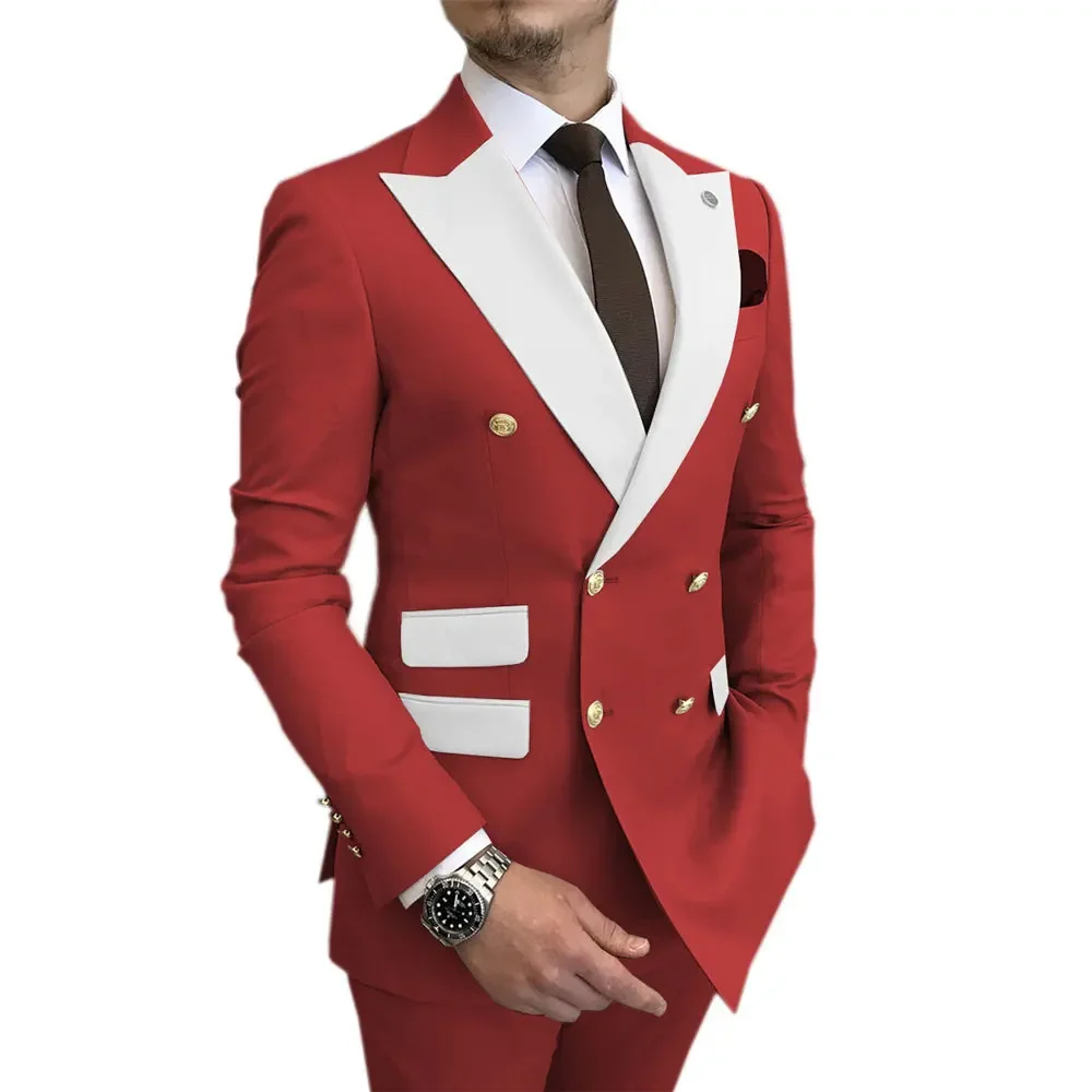 Men Suit Two-piece Wedding Suit Groom Best Men Business Korean Lang Wedding Banquet Plus-size Blazer