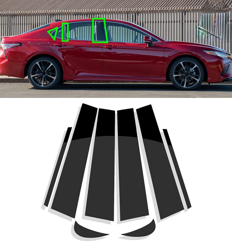 

8Pcs Car Stickers For Toyota Camry 2018-2021 Window Pillar Posts Trim Covers Door Decorative Panel Accessories Styling