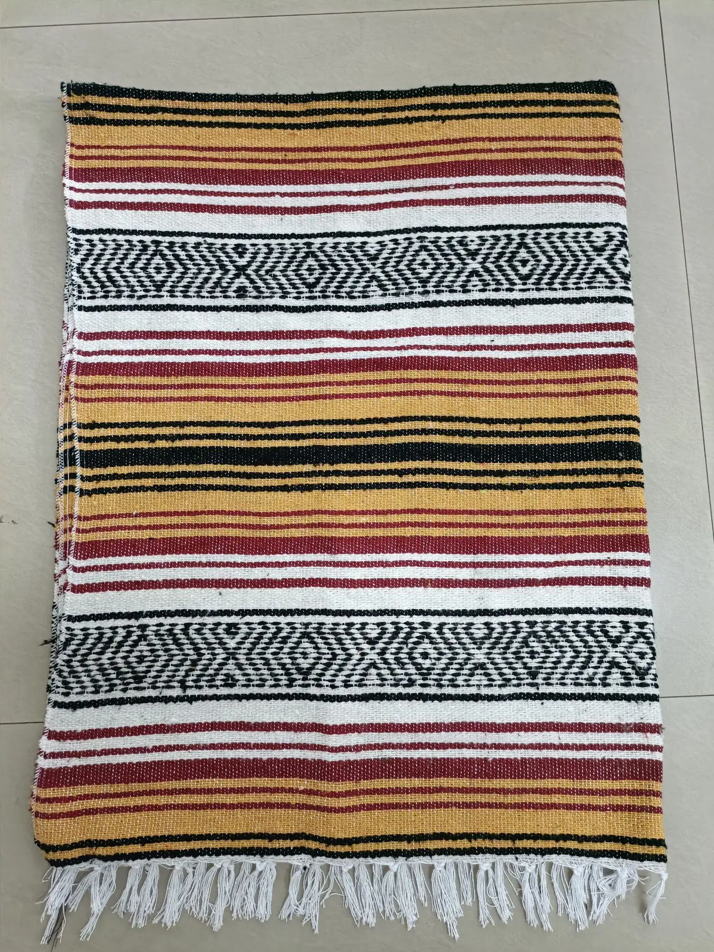Mexican Blanket Travel Striped Rainbow Beach Blankets Mat for Beds Outdoor Picnic Sofa Cover with Tassel 3