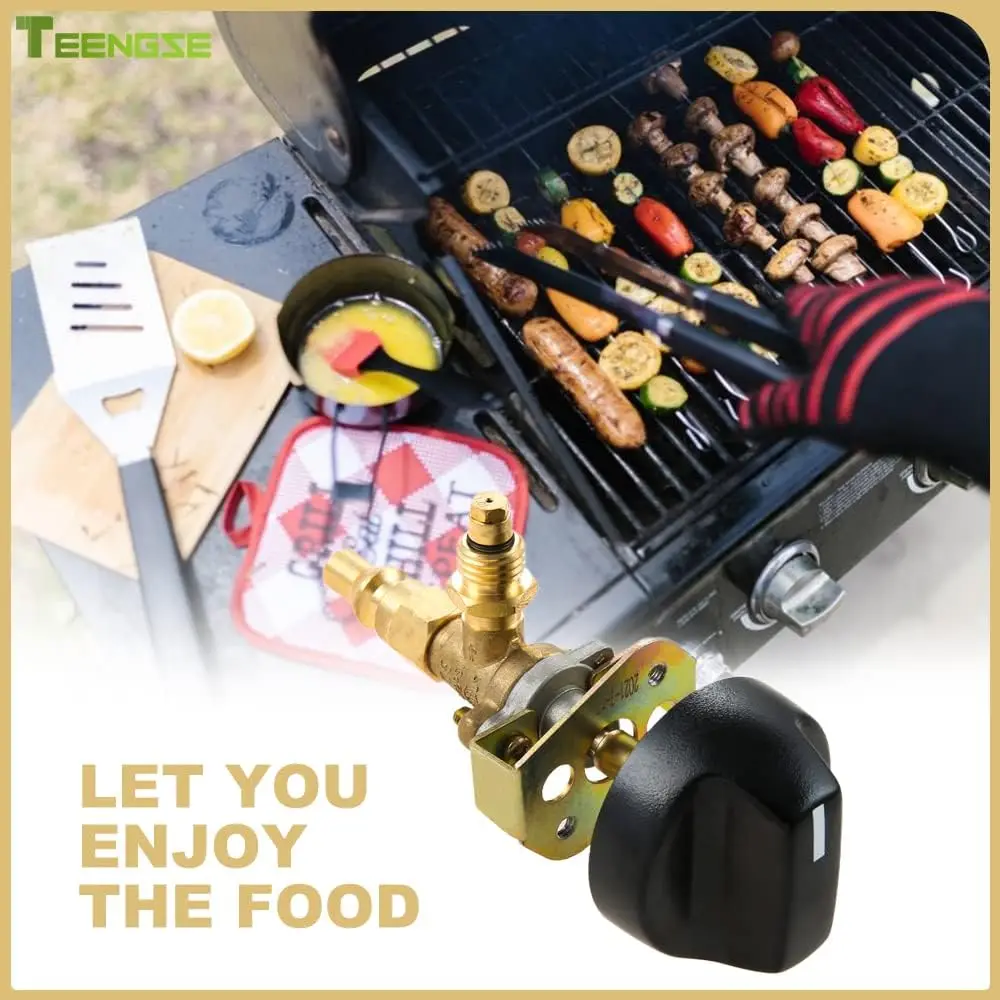 Manopole Controllo Barbecue Gas Cromate - Set 6 Pezzi Con Adattatori Forno Fornello