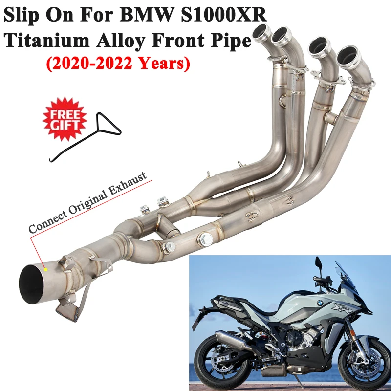 

Слипоны для BMW S1000XR 2020 2021 2022 мотоциклетная система выхлопных газов модификация титановая Передняя звеньевая труба соединение оригинальный глушитель