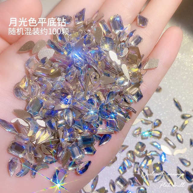Aurora Nail Parts 3D Gems Nails Art Decoration Nail stone Nail Shaped Drill Rhinestones Mix Crystal Nail Art Accessories