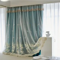 New Full-shading Tulle French Light Luxury Ins Princess Style Living Room Embossed Embroidery Cloth Yarn 1