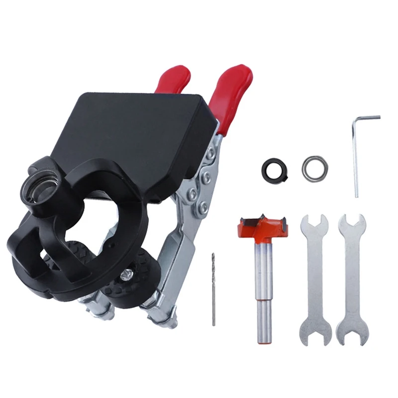 

Adjustable Quick Punch Concealed Positioning Hinge Hole Punch 35Mm Door Cabinet Hinge Jig With 2 Retaining Clips