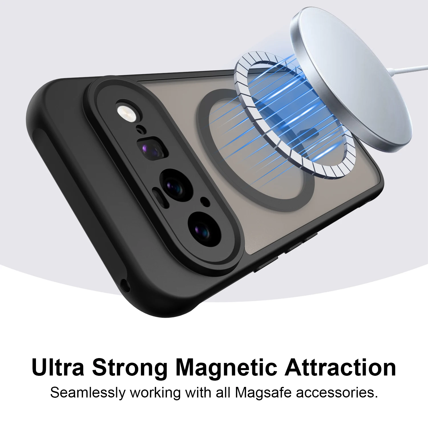 Premium Matte Transparent Magnetic Wireless Charging Case