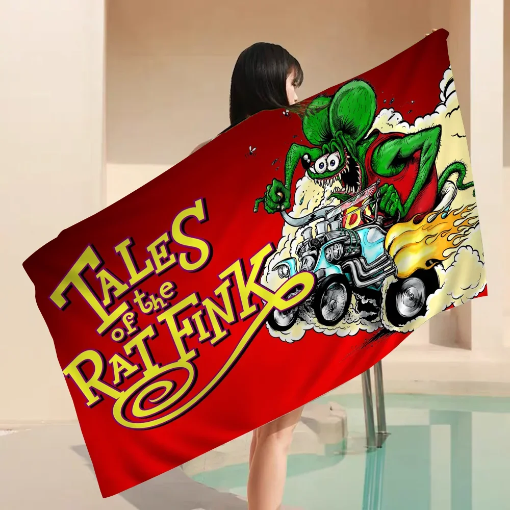 Funny Rat Fink Printed Towel Microfiber Beach Towel Absorbent Quick dry Soft Yoga Swimming Resort Mountain Climbing Towel 5