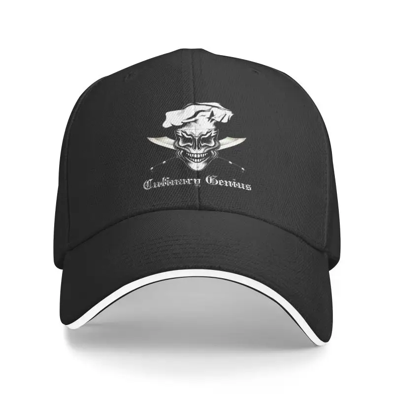 

Classic Unisex Culinary Genius Skull Chef Baseball Cap Adult Cooking Pirate Adjustable Dad Hat Men Women Sun Protection