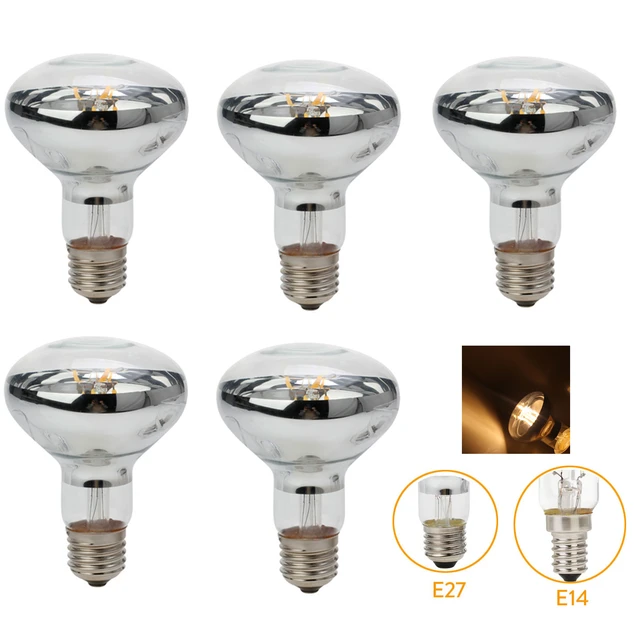 Ampoules LED Vintage à Filament Edison, E27 E14, blanc chaud, COB, R50,  R63, R80, remplacement des lampes halogènes, 30W, 40W, 50W, 220V, 5 pièces  - AliExpress