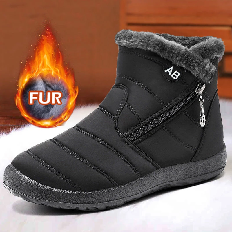 Women Boots Snow Keep Warm Shoes Woman Waterproof Platform Boots Zipper ...
