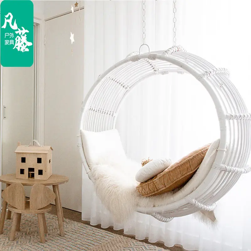 Outdoor Hanging Rattan Woven Hanging Basket, Swing, Lazy Rocking Chair, Living Room, Bedroom, Swing, Cradle, Balcony, Hammock