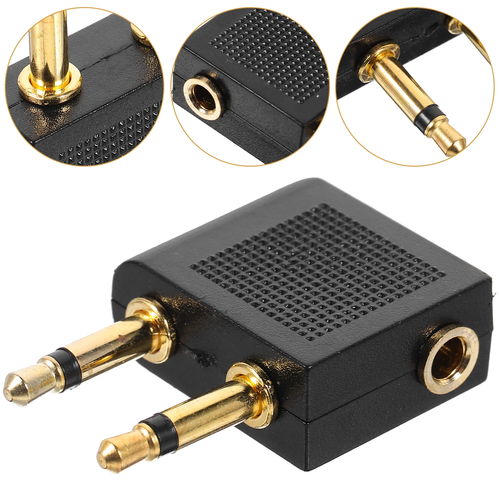 

5 Pcs Headphone Airplane Adapter Connector Peace of Mind Zinc Alloy