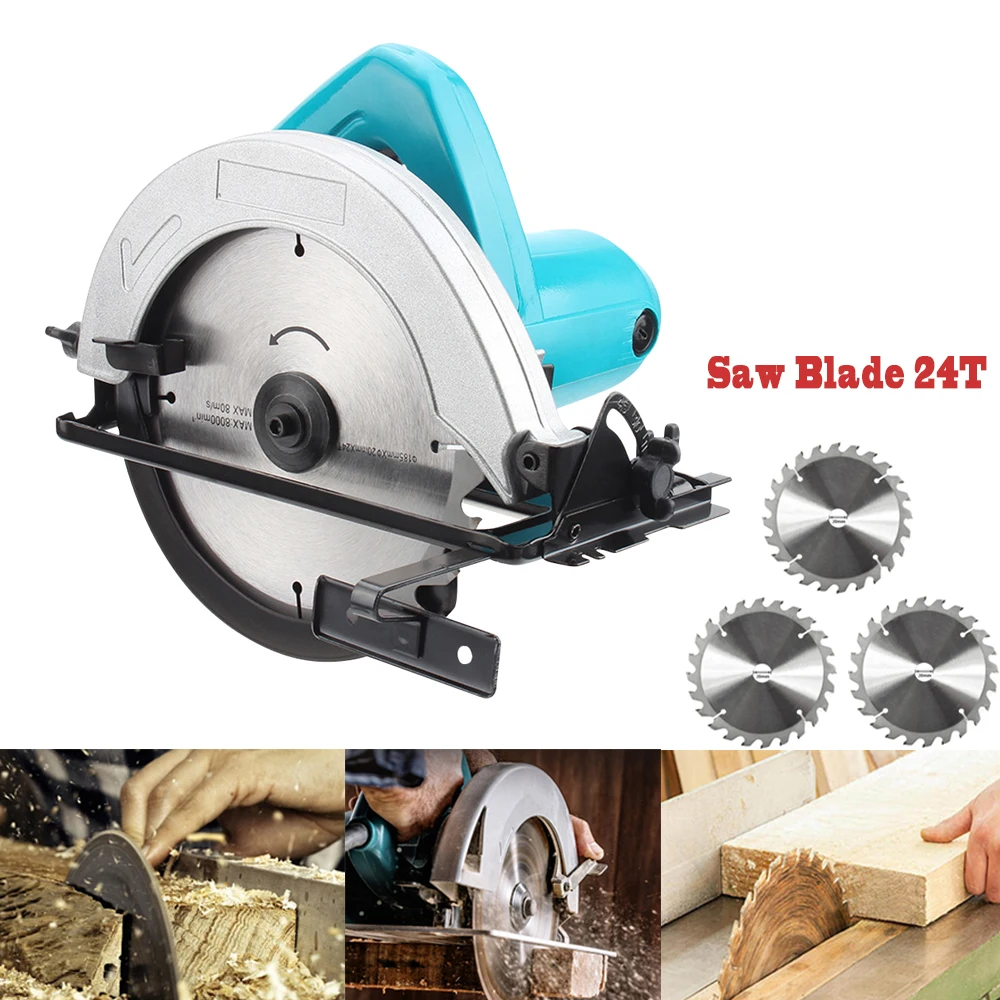 1800W Electric Circular Saw Woodworking Tool Wood Cutter With 7 Saw Blade  220V