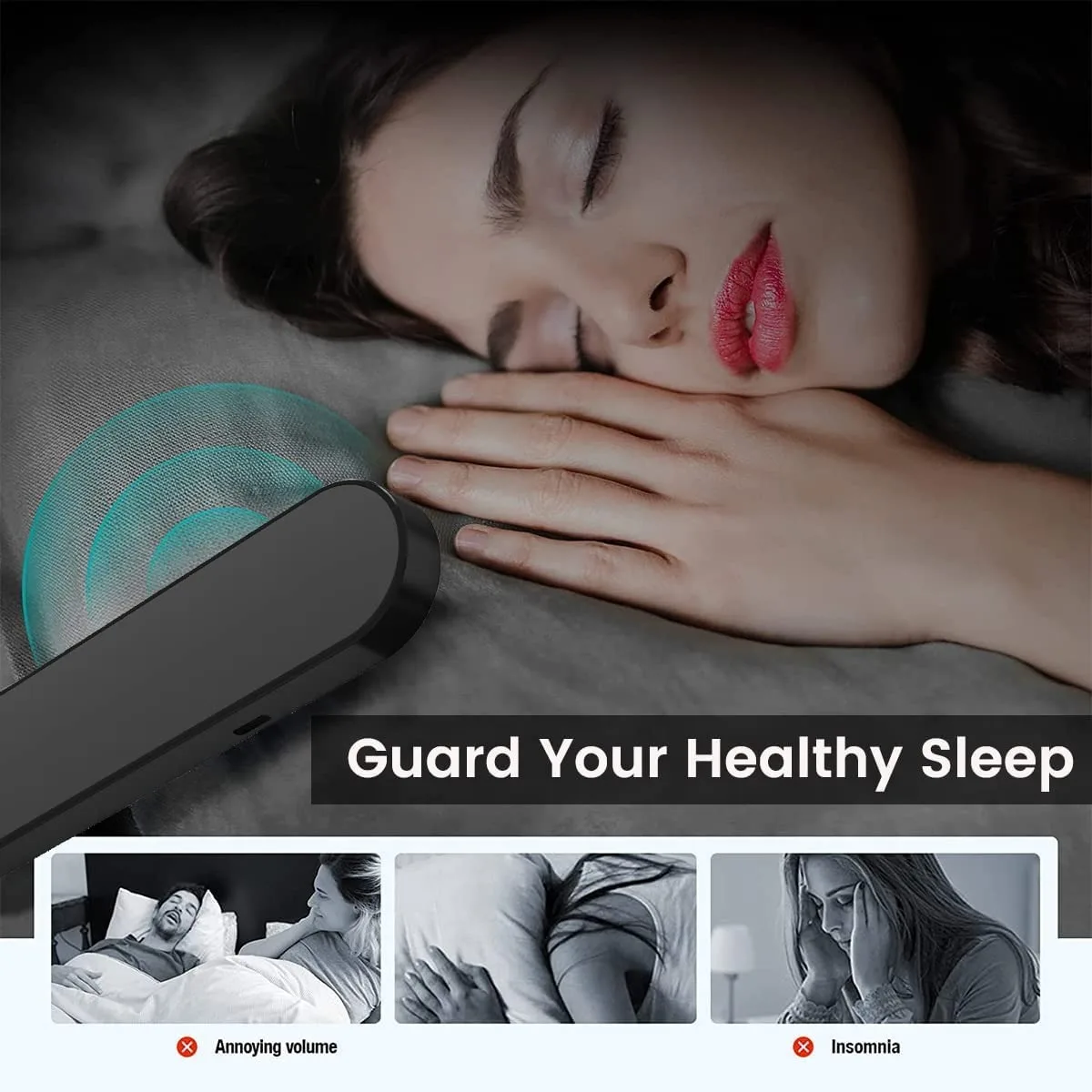 Under Pillow Bluetooth Speaker Wireless Sleep Aid Soundbar Music Box Rechargeable Sleeping Bluetooth Speaker for Side Sleeper