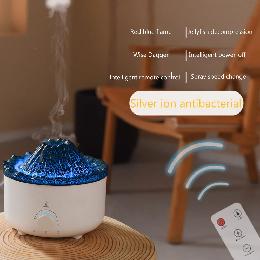 Volcanic Jellyfish Flame Humidifier Plug Type 560ml Aroma Diffuser With