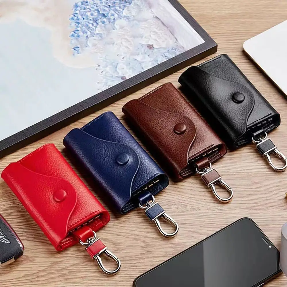 

Key Pouch Waist Hanging Key Storage Case PU Leather Keychain Zipper Key Bag Car Key Wallet Car Key Organizer Men's Key Holder