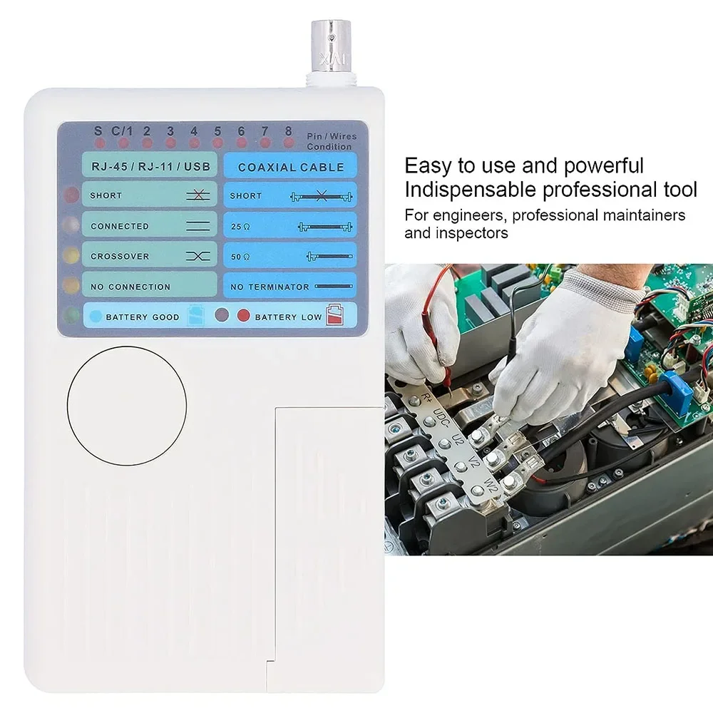 전문가용 다기능 4 in 1 네트워크 케이블 테스터 RJ45/RJ11/USB/BNC LAN 케이블 Cat5 Cat6 와이어 테스터