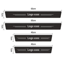  Carbon Fiber Car Door Sill Anti kick Sticker Scuff Scratch Auto Door Threshold strip Tape Waterproof Protect Film Accessories 