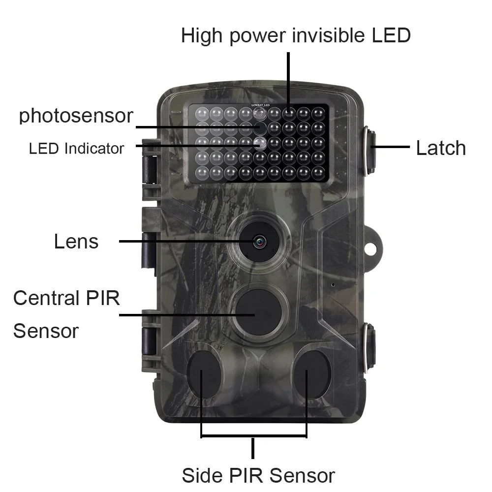 Outdoor Hunting Trail Camera HC-802A Wildlife 24MP 2.7K 0.3s Trigger Night Vision Motion Detection Scouting Photo Traps Track