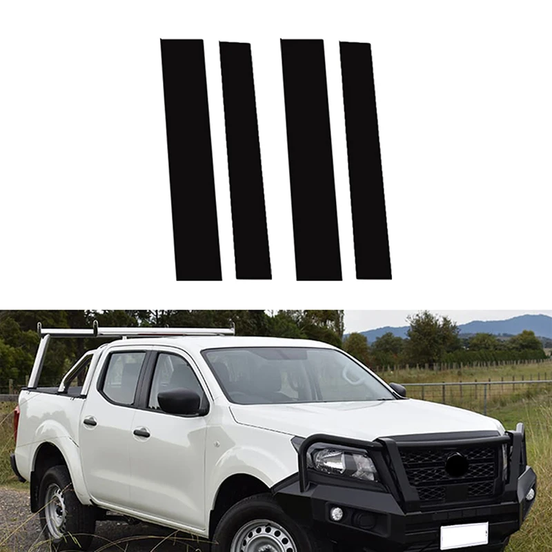 

Подходит для Nissan Navara Frontier NP300 экипажная кабина 2018-2021 глянцевая черная дверь окно стойка отделка крышка стикер