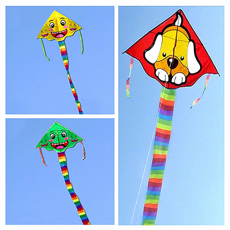 

free shipping cartoon kite flying outdoor toys for kids smiling face kite dog kite outdoor games professional koi gel blaster