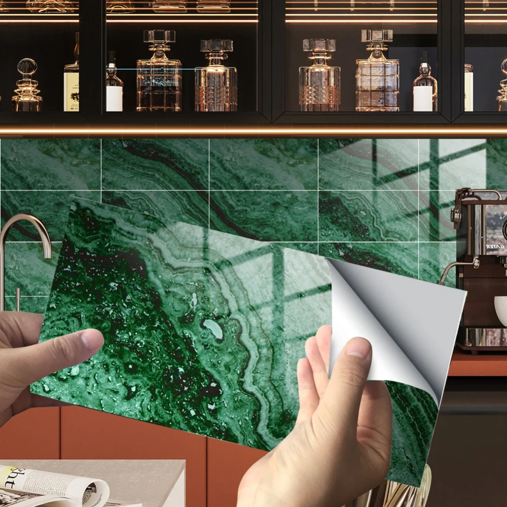 SelfAdhesiveWallTileStickerPVCWaterproofCrystalFilmCeramicMarbleTileStickerforHome