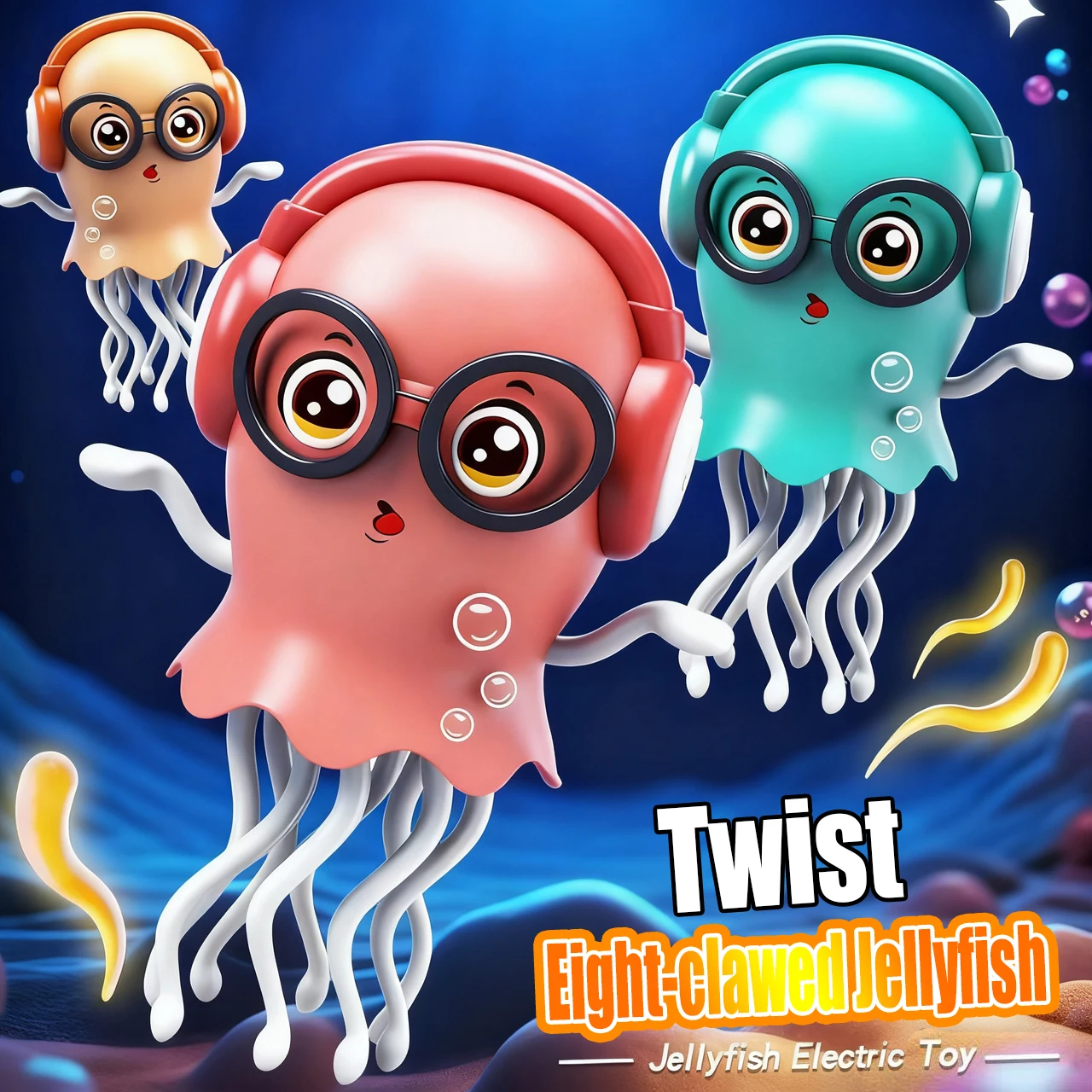 Electronic Dancing Jellyfish Toy Light Music Funny Induction Lying Flat Driving Tummy Toddler Interactive Sensing Obstacle Gifts