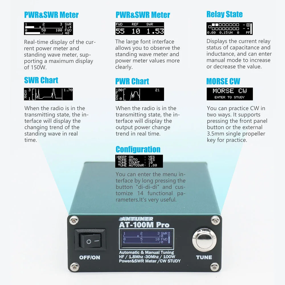   ׳ Ʃ, HF   ڵ , AT100M Pro, 1.8mhz-30mhz  跮, 100W