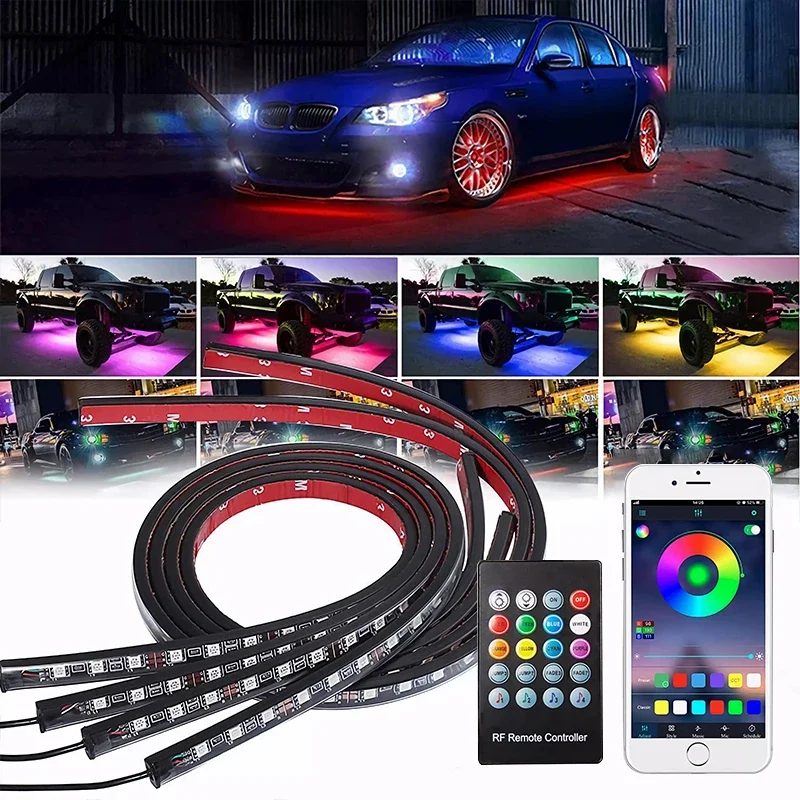 Tira de luces LED flexibles para coche, lámpara de neón de Color de sueño  RGB, Control remoto por aplicación, ambiente decorativo automático -  AliExpress
