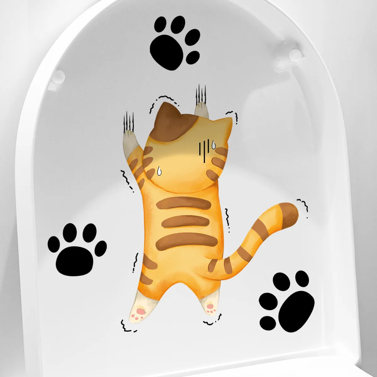 3D 고양이 벽 스티커, 구멍 보기 변기 스티커, 욕실 거실 홈 장식, 동물 비닐 데칼, 아트 귀여운 스티커, 벽 포스터