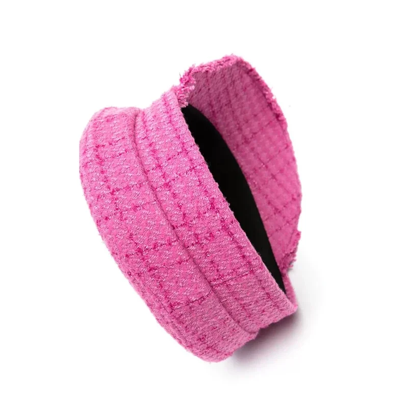 Cotton Newsboy Cap Multifunction Tweed Baker Boy Cap Women Fashion Pink Plaid Letter Newsboy Caps for Four Season