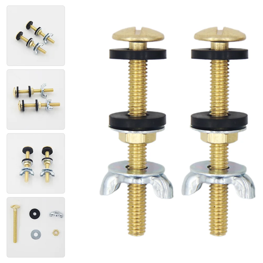 

2pcs Toilet Bolts Heavy Duty Toilet Tank Bolts Brass Replacement Toilet Seat Bolts