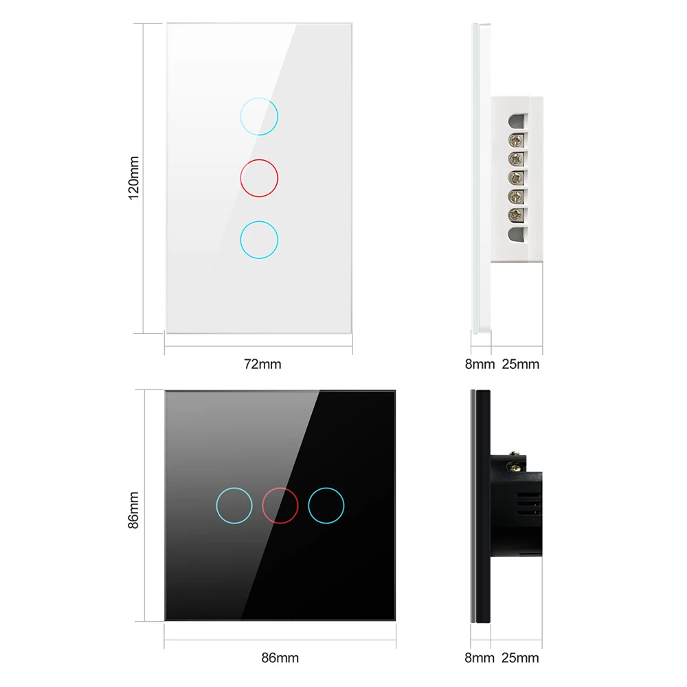 Interruptor táctil de luz inteligente, Tuya WiFi/Zigbee, funciona con Alexa, Google Home,Alice. - Imagen 6