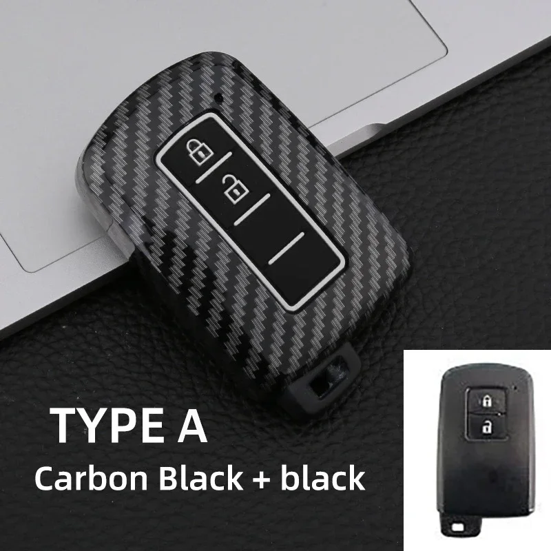 

ABS карбоновый Автомобильный ключ для Toyota Prius CHR Aygo Corolla Yaris RAV4 Camry Land Cruiser Highlander Prado Auris Avalon аксессуары