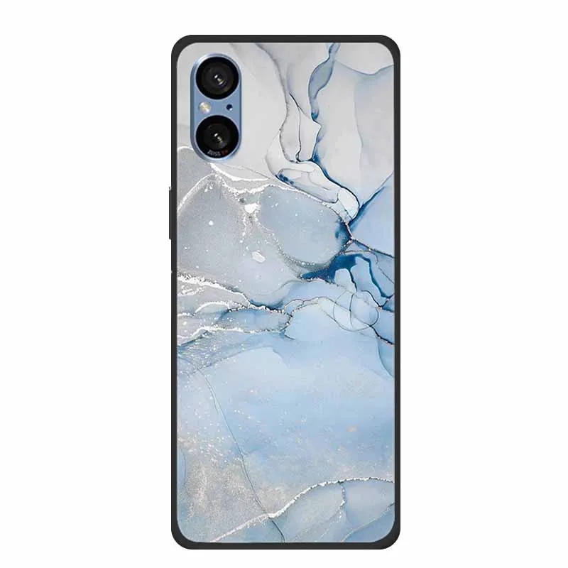 Elegant Marble Shockproof Soft Silicone TPU Back Cover for Sony Xperia 5V - Premium Phone Protection Case
