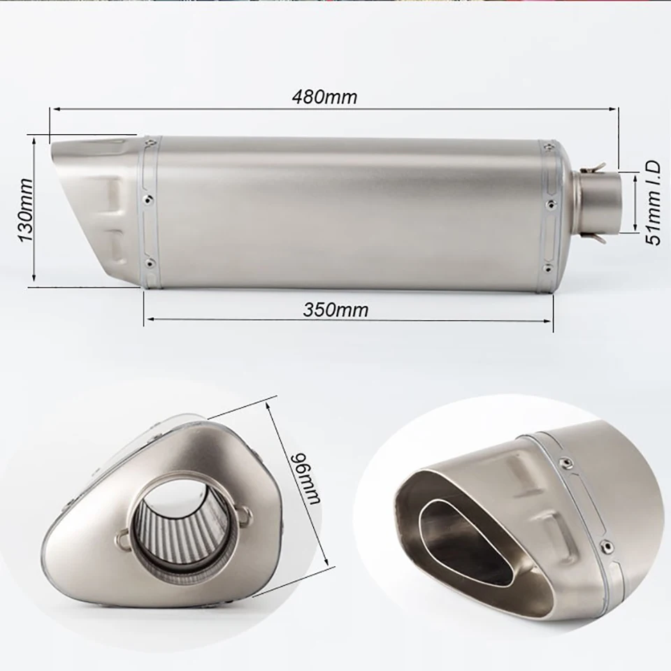 Motorcycle exhaust muffler for ZX-14R CBR650 CBR500 R1 GSXR1000 MT10 R6 RC390 CBR250RR TMAX560 Z900 CRF300L NINJA400 - Image 5
