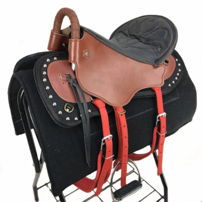 말 안장 New Tourists Saddle Leather Short Fine Equestrian Riding Horse Riding Saddle