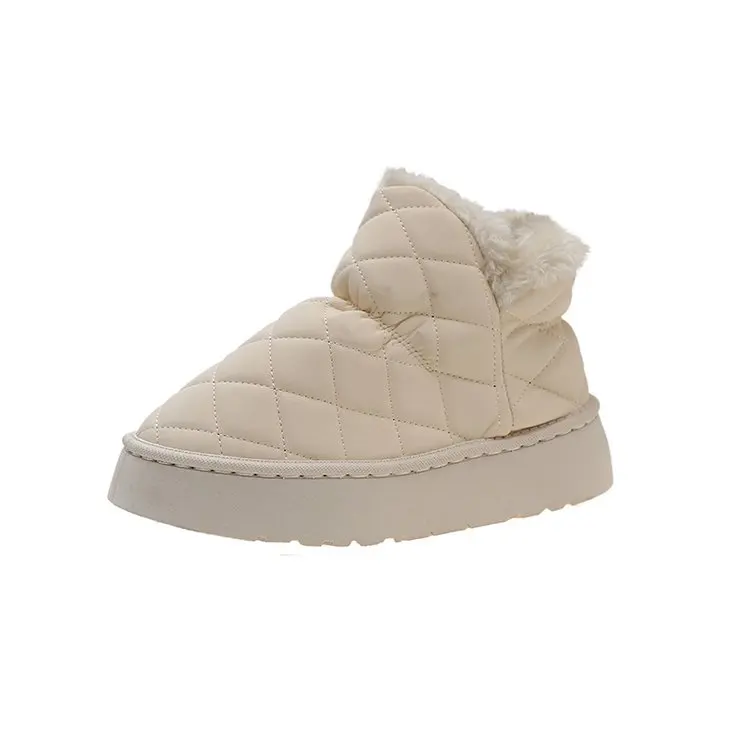 Snow boots women's winter plush and thickened new fashion muffin thick sole bread short boots shoes