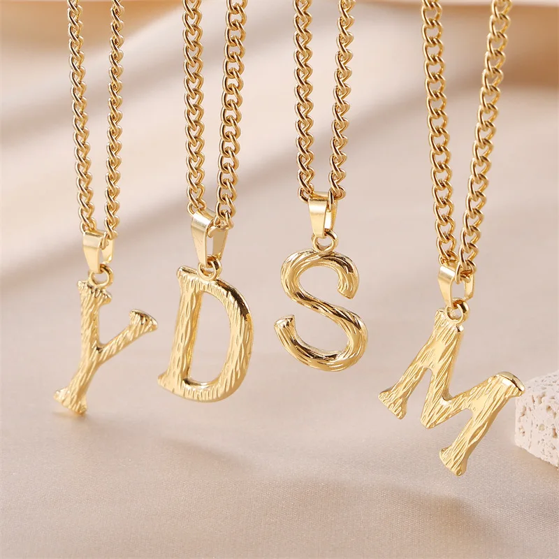 

GIOIO A- Z Small Letters Necklaces English Letter Jewelry Alphabet Women/Girl Gold Color Initial Pendant Thin Chain