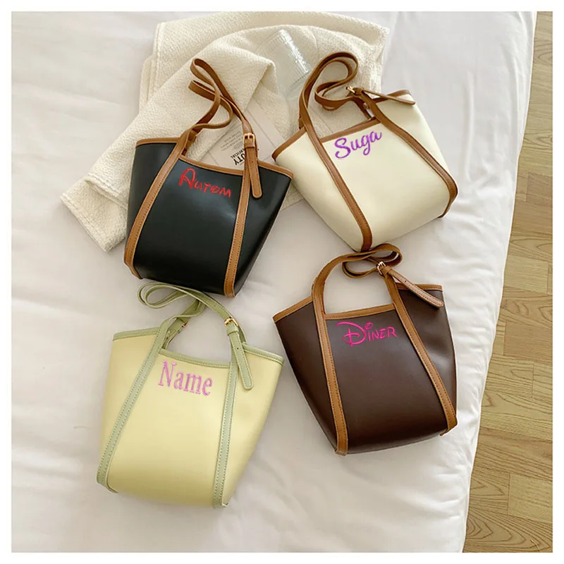 

Customized Handbag Personalized Name Large Capacity Shoulder Bag Solid Color Large Capacity Fashionable Backpack