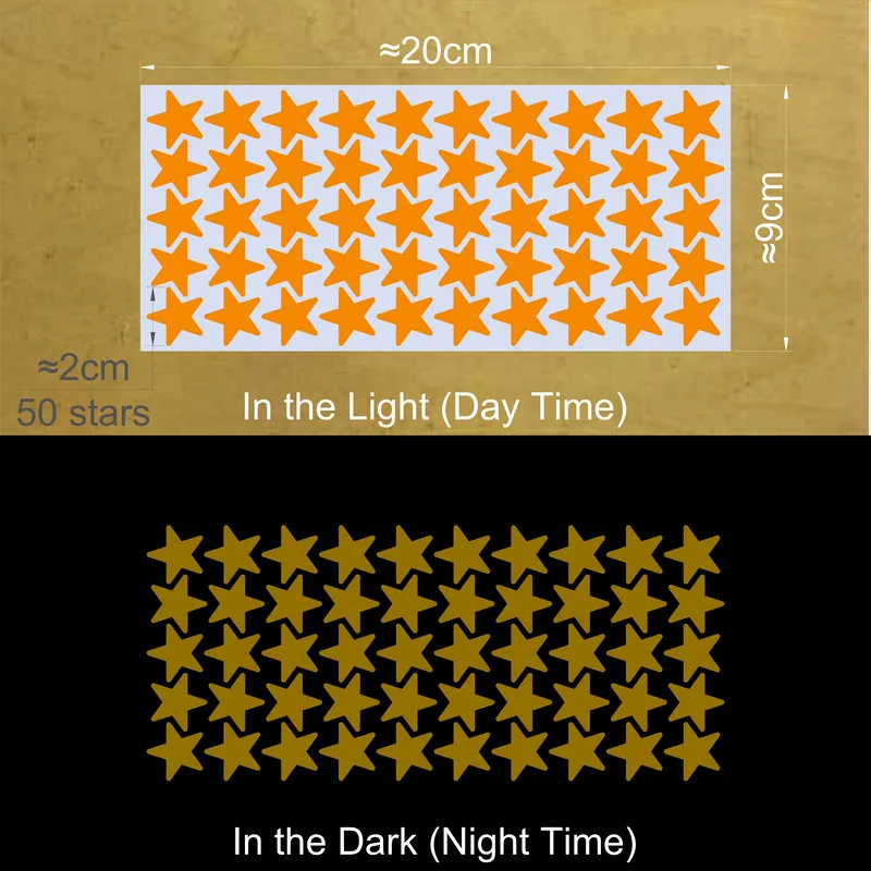 Vibrant Glowing Star Stickers for Kids' Rooms - Ceiling & Wall Decor