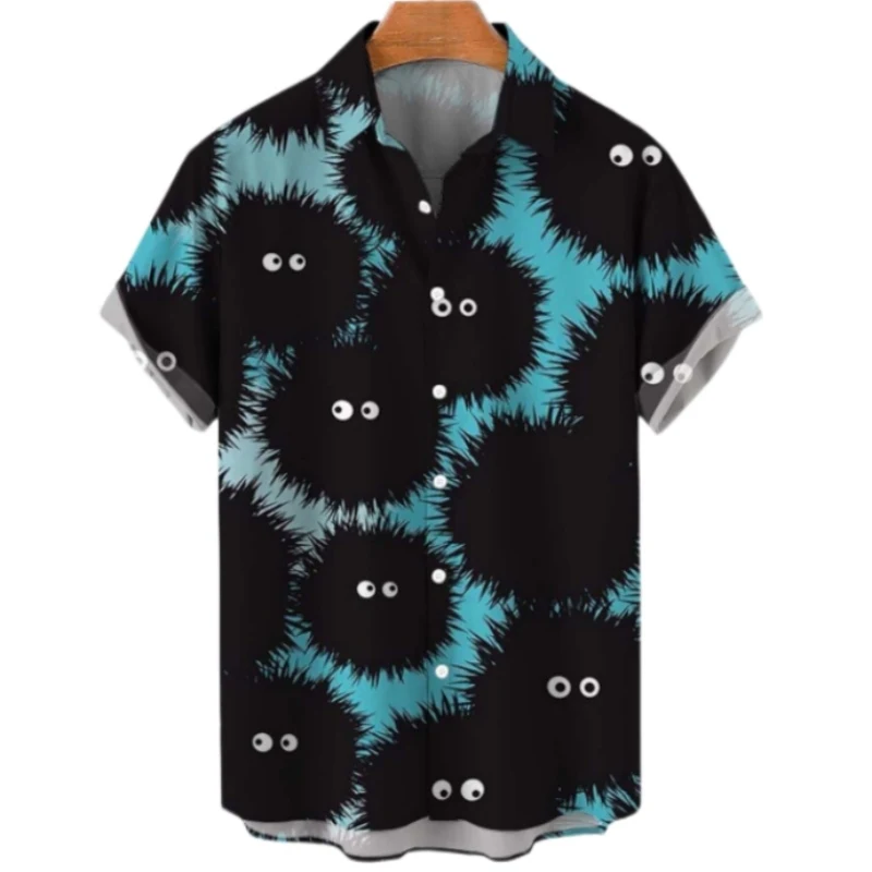 Men Pirate Shirt Men's Summer Designer Color Cartoon Pattern Casual Social Oversized Hawaiian Sleeve Short Shirt Floral Viking Luxury Clothing