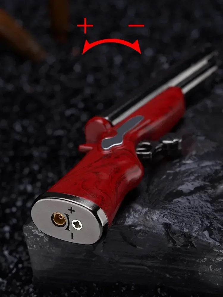 Mini Gun Dual Flames Lighter Refillable Butane Gas Open Flame Smoking Accessories Gifts For Men